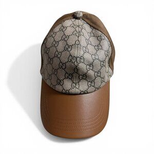 Gucci Leather Monogram Cap